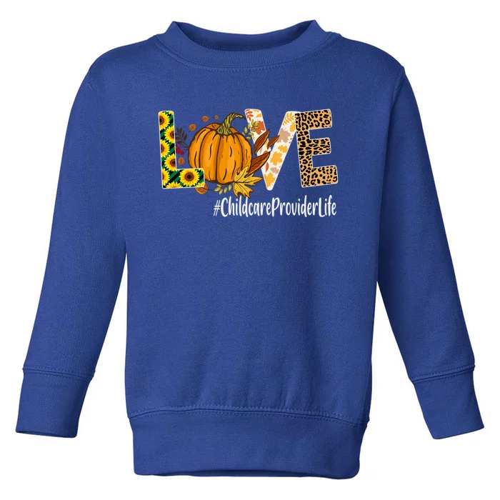 Care Provider Love Fall Pumpkin Leopard Halloween Cute Gift Toddler Sweatshirt