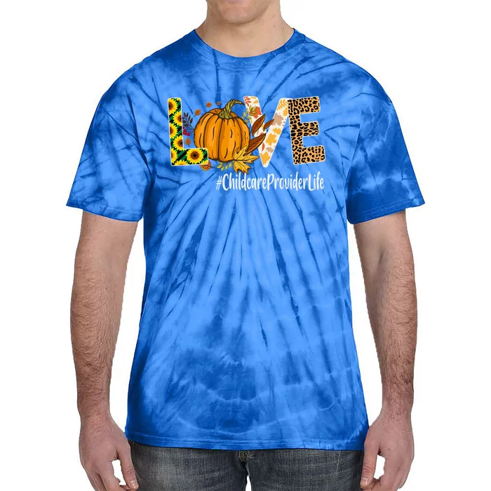 Care Provider Love Fall Pumpkin Leopard Halloween Cute Gift Tie-Dye T-Shirt