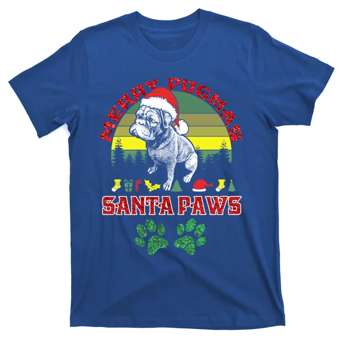 Christmas Pug Lover Merry Pugmas Santa Paws Fun Xmas Cool Gift T-Shirt