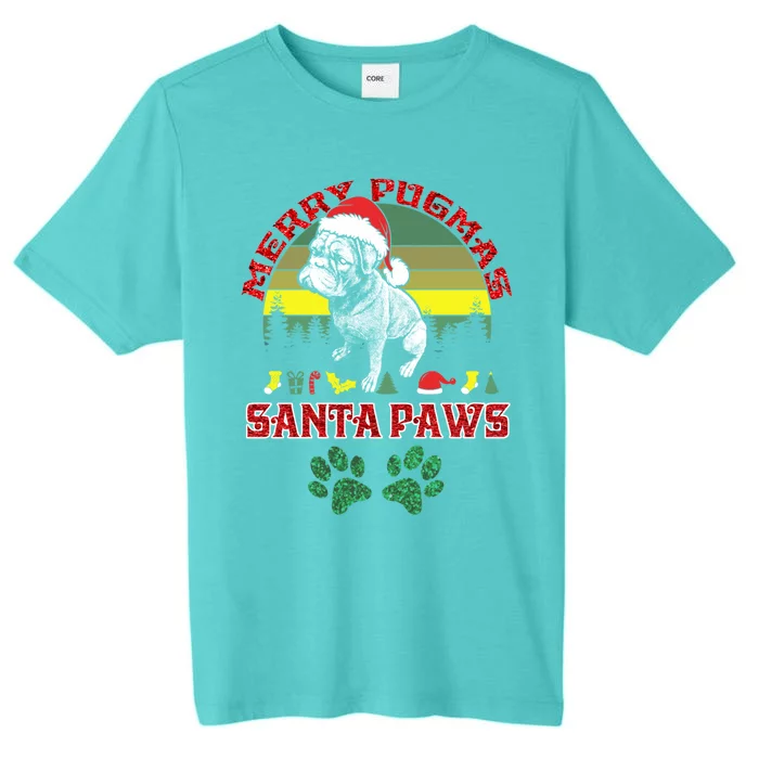 Christmas Pug Lover Merry Pugmas Santa Paws Fun Xmas Cool Gift ChromaSoft Performance T-Shirt