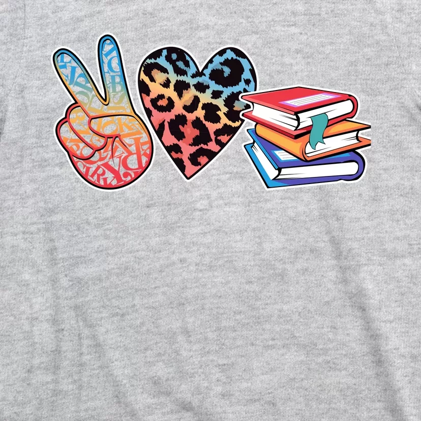 Cute Peace Love Books Reading Fan Book Lover T-Shirt