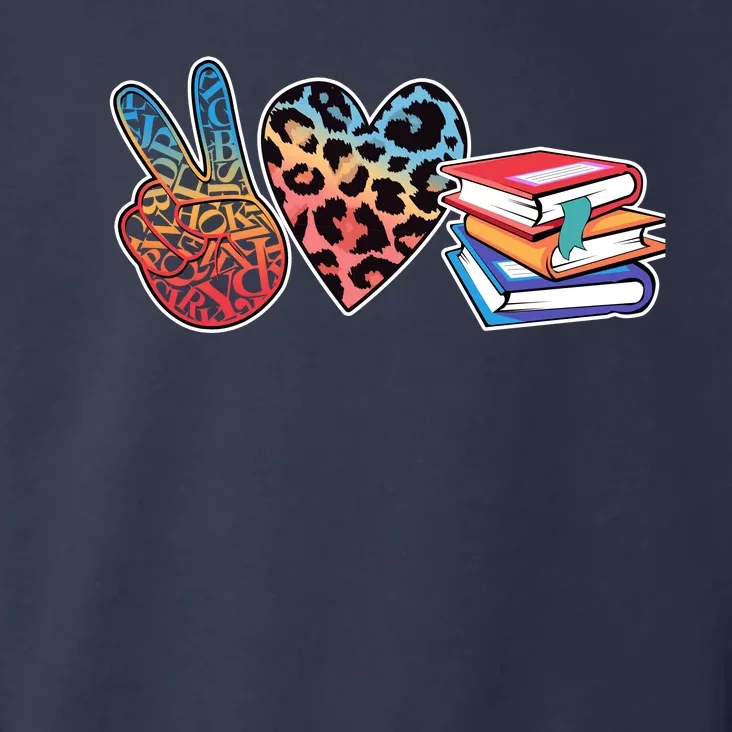 Cute Peace Love Books Reading Fan Book Lover Toddler Hoodie