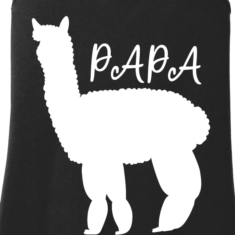 Cute Papa Llama Animal Dad Ladies Essential Tank