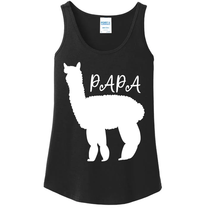 Cute Papa Llama Animal Dad Ladies Essential Tank