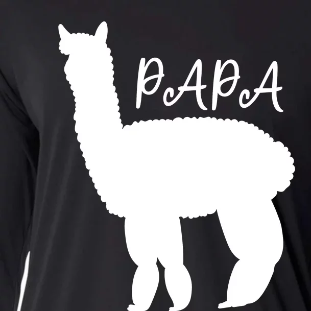 Cute Papa Llama Animal Dad Cooling Performance Long Sleeve Crew