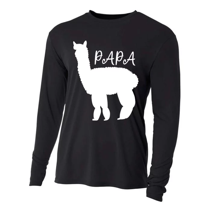 Cute Papa Llama Animal Dad Cooling Performance Long Sleeve Crew