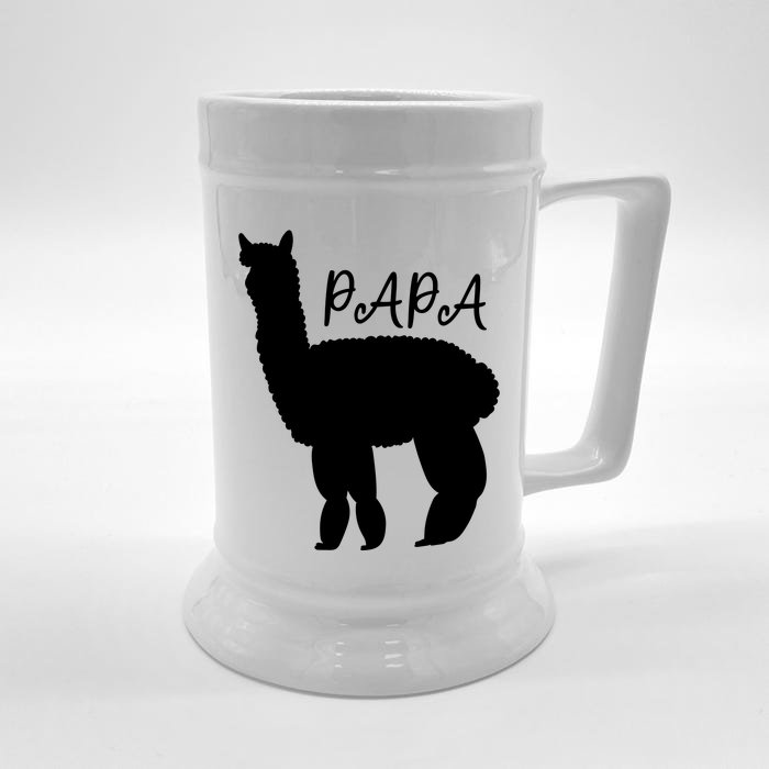 Cute Papa Llama Animal Dad Front & Back Beer Stein