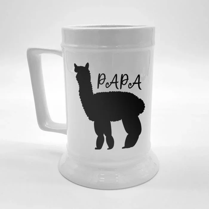 Cute Papa Llama Animal Dad Front & Back Beer Stein