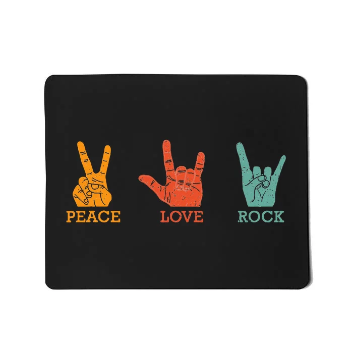 Classic Peace Love Rock Vintage Concert Band Rock Music Mousepad