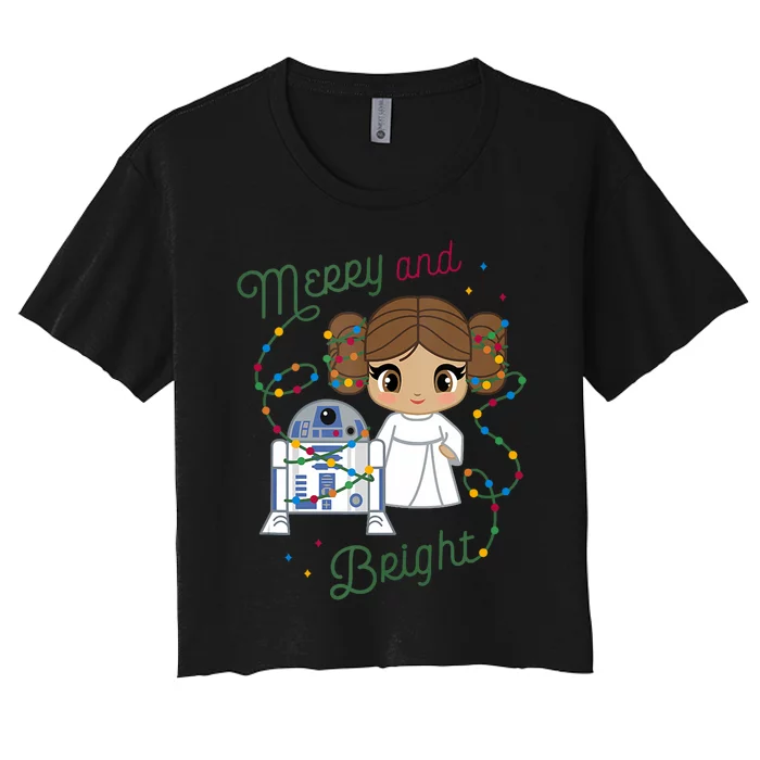 Christmas Princess Leia Merry And Bright Tank Top Women's Crop Top Tee