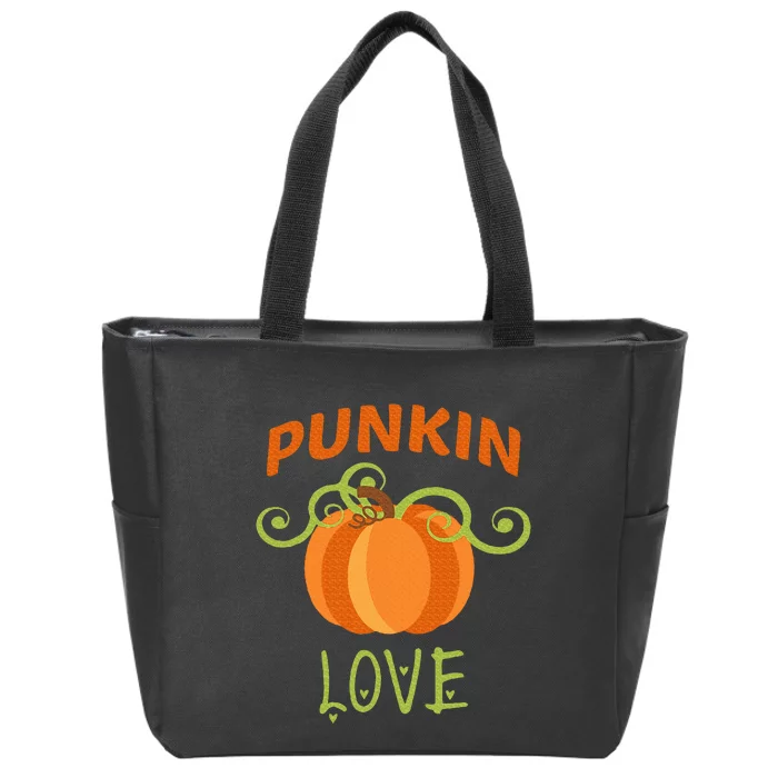 CUTE PUNKIN LOVE Halloween Costume Gift Zip Tote Bag