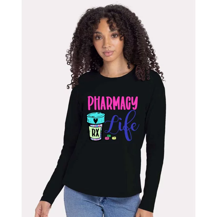 Cute Pharmacy Life Medication Pill Pharmacist Pharmacy Tech Gift Womens Cotton Relaxed Long Sleeve T-Shirt