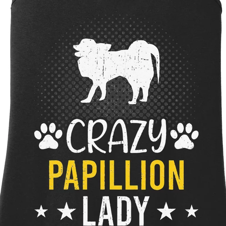 Crazy Papillion Lady Dog Lover Ladies Essential Tank