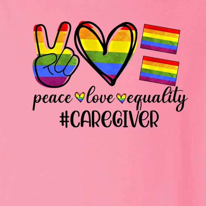 Caregiver Peace Love Equality Nursing Lover Gift Toddler Long Sleeve Shirt