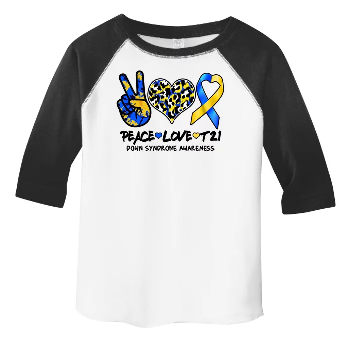 Cool Peace Love T21 Down Syndrome Awareness Support Toddler Fine Jersey T-Shirt