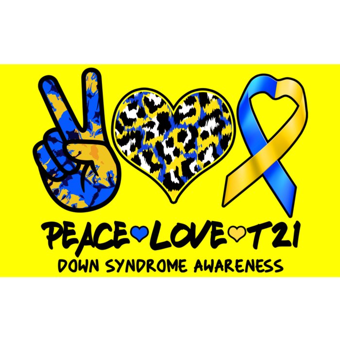 Cool Peace Love T21 Down Syndrome Awareness Support Bumper Sticker