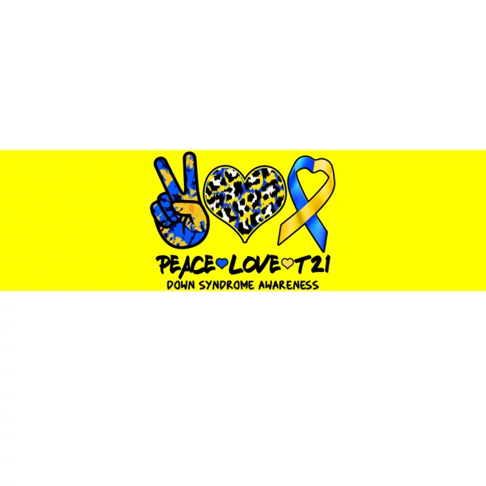 Cool Peace Love T21 Down Syndrome Awareness Support Bumper Sticker