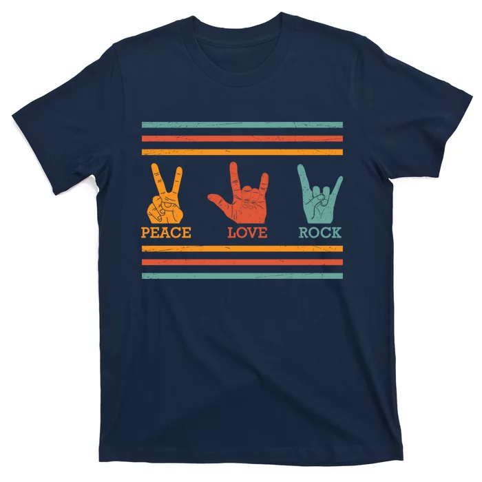 Classic Peace Love Rock Vintage Hoodie Concert Band Gift T-Shirt