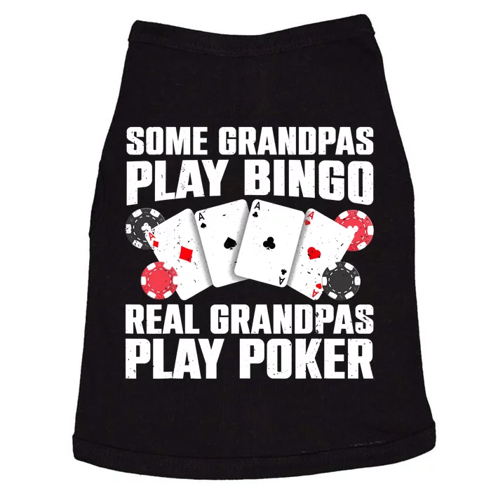 Cool Poker Lover Art For Grandpa Casino Card Gambling Doggie Tank