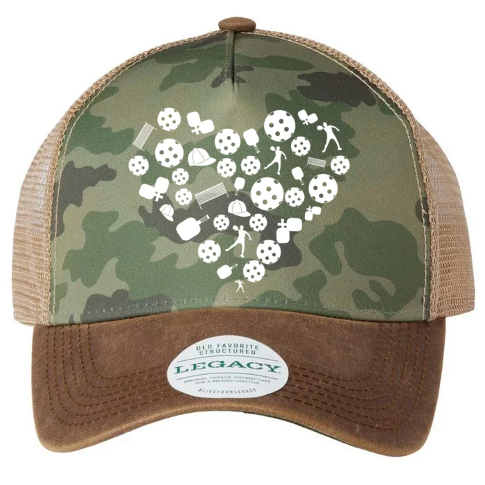 Cool Pickleball Lovers Gifts Heart Shape Valentines Day Legacy Tie Dye Trucker Hat