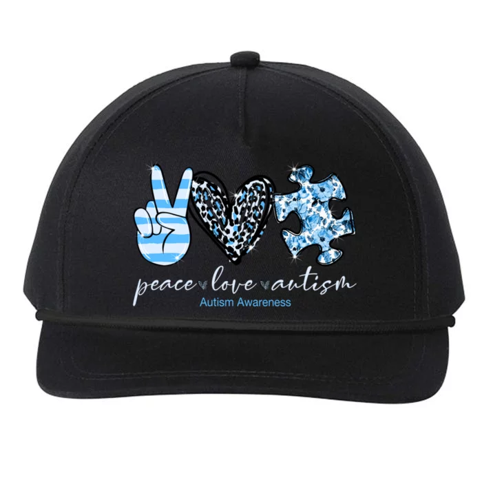 Cute Peace Love Autism Awareness Asd Teacher Cute Gift Snapback Five-Panel Rope Hat