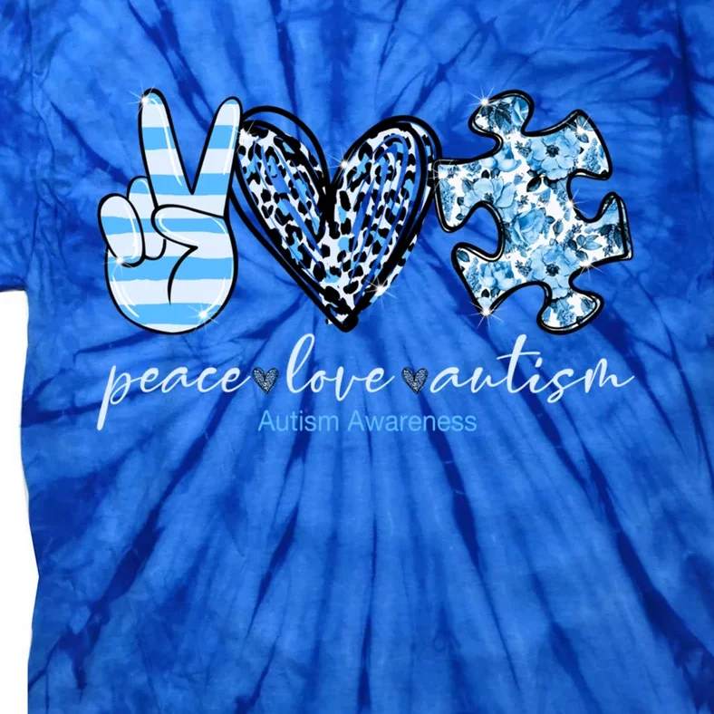 Cute Peace Love Autism Awareness Asd Teacher Cute Gift Tie-Dye T-Shirt