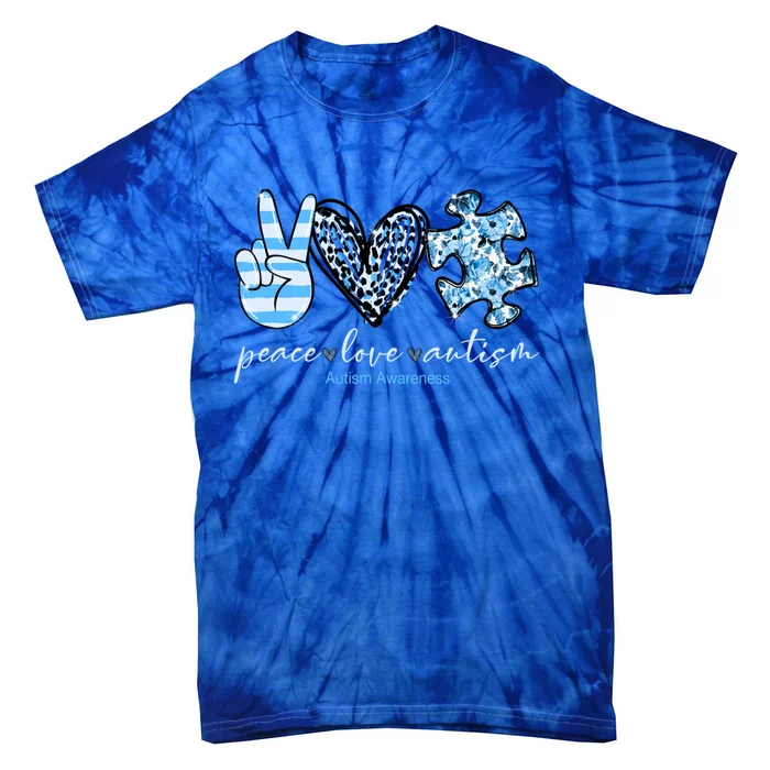 Cute Peace Love Autism Awareness Asd Teacher Cute Gift Tie-Dye T-Shirt