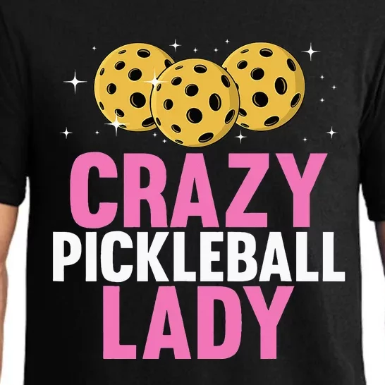 Crazy Pickleball Lady Funny Pickleball Gifts for Pajama Set