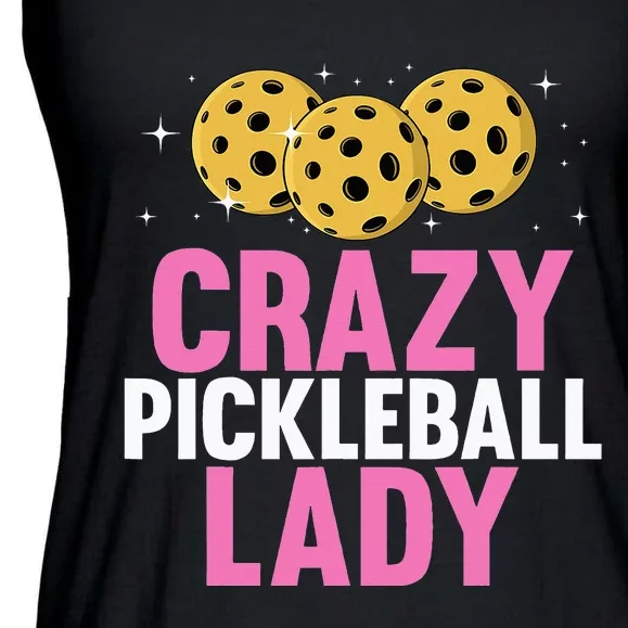 Crazy Pickleball Lady Funny Pickleball Gifts for Ladies Essential Flowy Tank