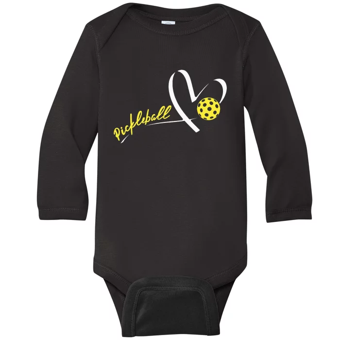 Cute Pickleball Lovers Funny Pickleball Players Gifts Baby Long Sleeve Bodysuit