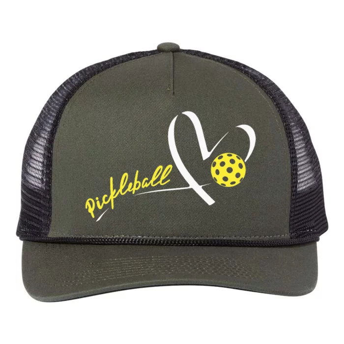 Cute Pickleball Lovers Funny Pickleball Players Gifts Retro Rope Trucker Hat Cap