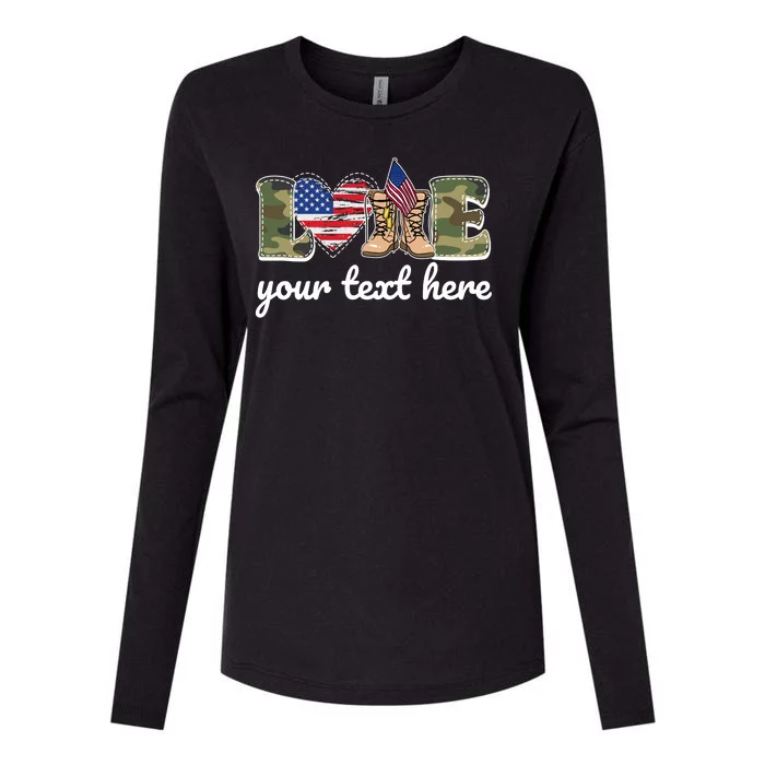 Custom Personalized Love Military Womens Cotton Relaxed Long Sleeve T-Shirt