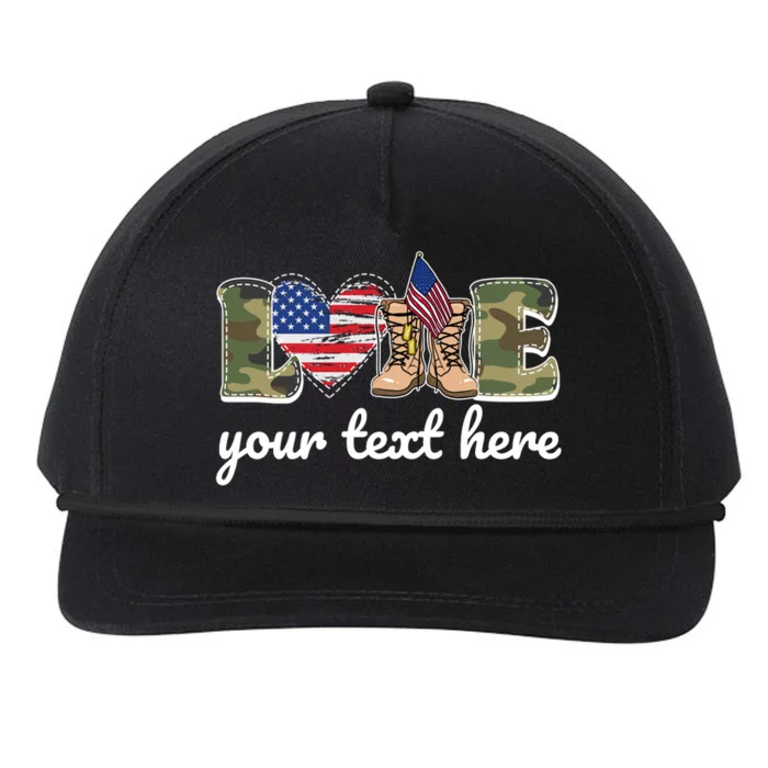 Custom Personalized Love Military Snapback Five-Panel Rope Hat