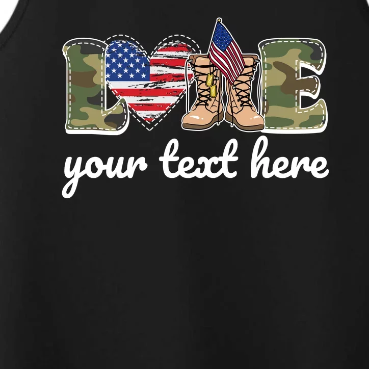 Custom Personalized Love Military Performance Tank