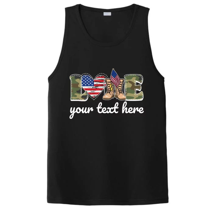 Custom Personalized Love Military Performance Tank