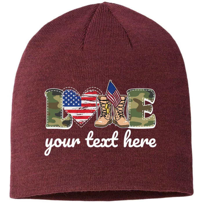 Custom Personalized Love Military 8 1/2in Sustainable Knit Beanie