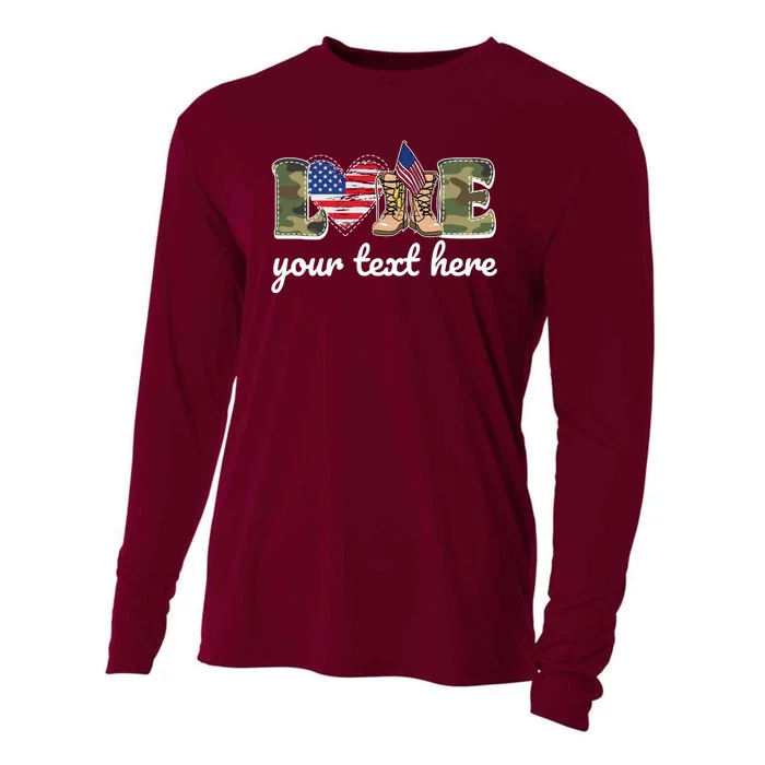 Custom Personalized Love Military Cooling Performance Long Sleeve Crew