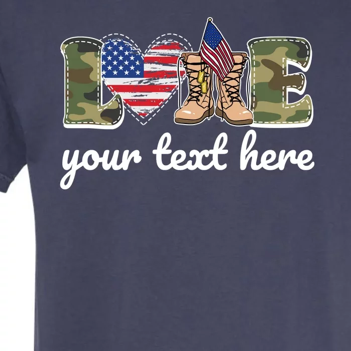 Custom Personalized Love Military Garment-Dyed Heavyweight T-Shirt