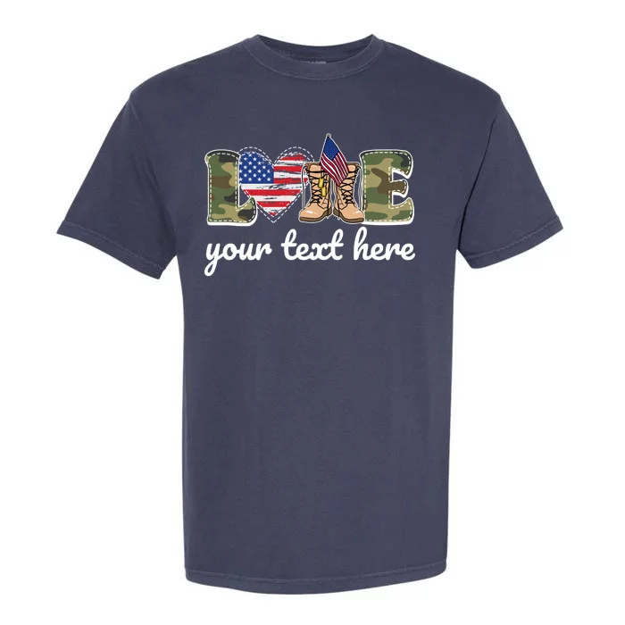 Custom Personalized Love Military Garment-Dyed Heavyweight T-Shirt