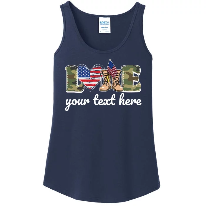 Custom Personalized Love Military Ladies Essential Tank