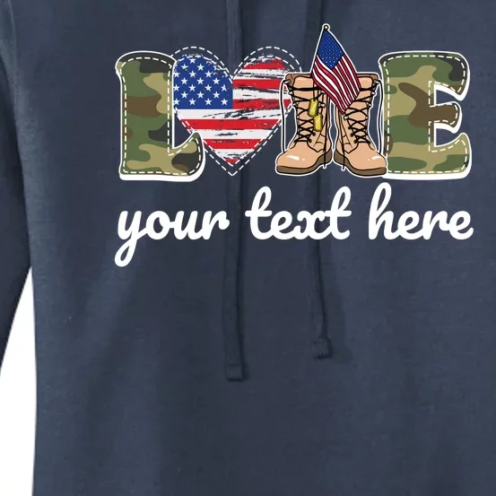 Custom Personalized Love Military Women's Pullover Hoodie