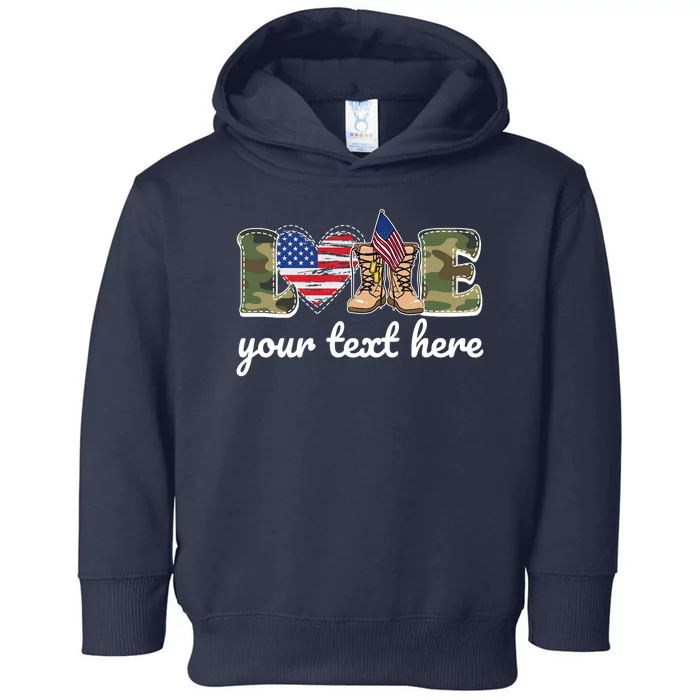 Custom Personalized Love Military Toddler Hoodie