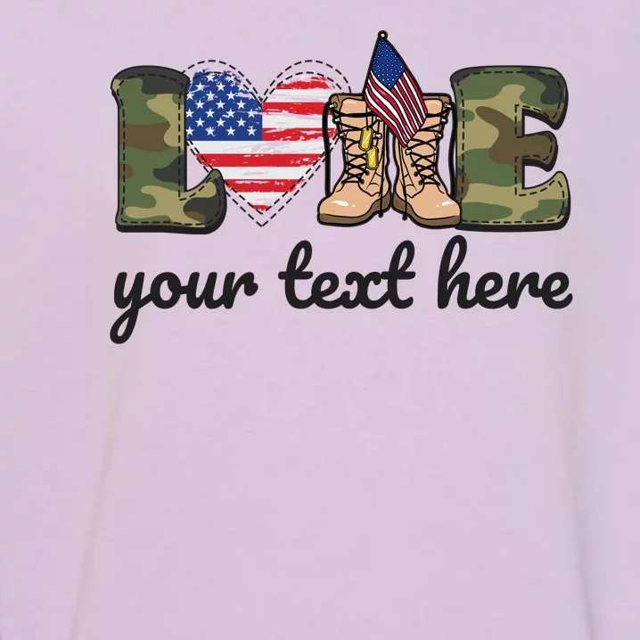 Custom Personalized Love Military Garment-Dyed Sweatshirt