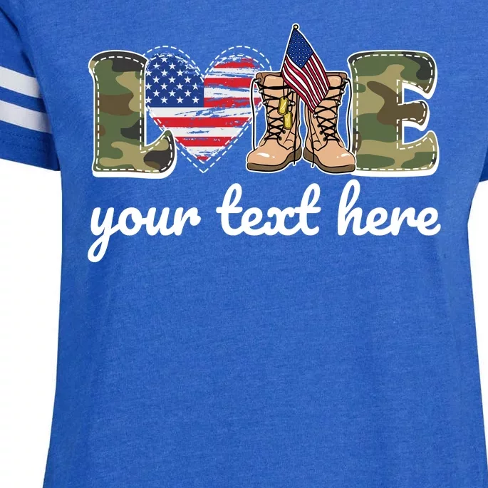 Custom Personalized Love Military Enza Ladies Jersey Football T-Shirt