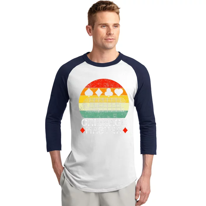 Cribbage Players Lovers Cribbage Board Game Fans Baseball Sleeve Shirt