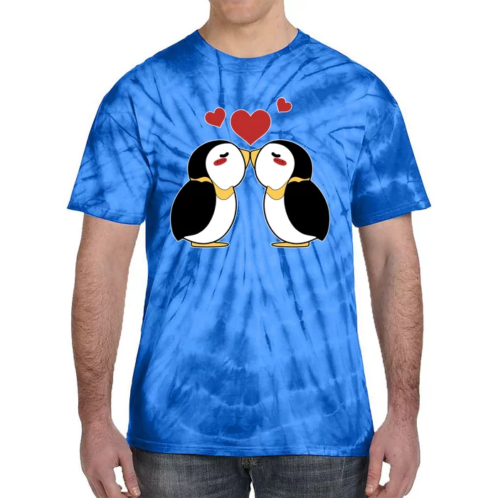 Cute Penguin Lovers Kissing Heart Valentine's Day Gift Tie-Dye T-Shirt