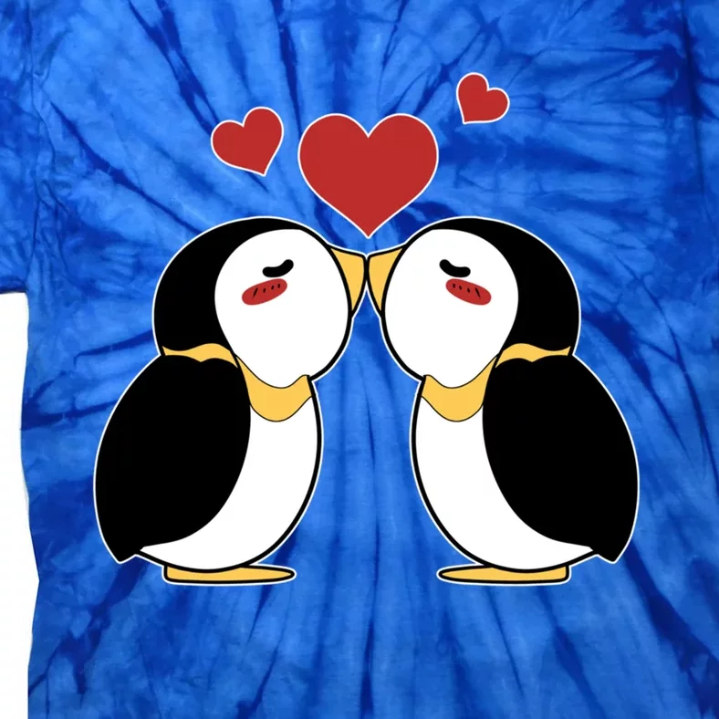 Cute Penguin Lovers Kissing Heart Valentine's Day Gift Tie-Dye T-Shirt