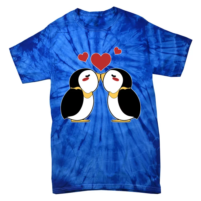 Cute Penguin Lovers Kissing Heart Valentine's Day Gift Tie-Dye T-Shirt