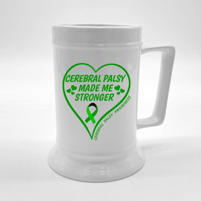 Cerebral Palsy Made Me Stronger Gift Cerebral Palsy Awareness Gift Front & Back Beer Stein