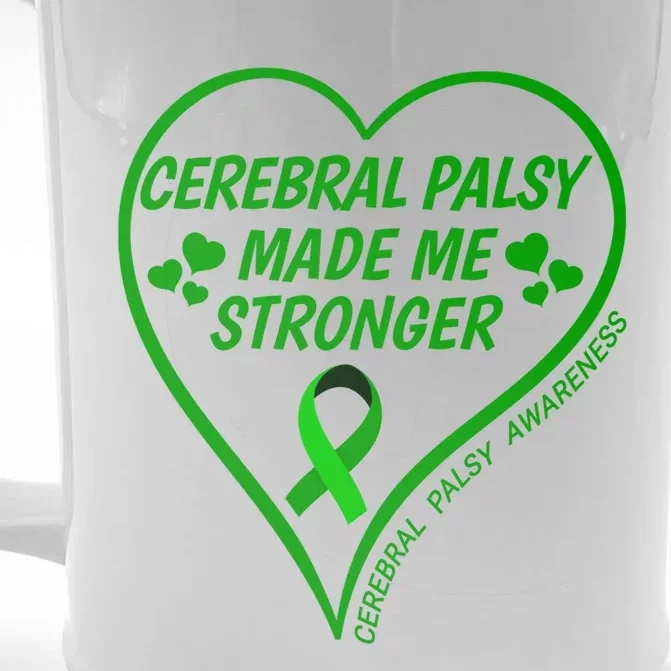 Cerebral Palsy Made Me Stronger Gift Cerebral Palsy Awareness Gift Front & Back Beer Stein